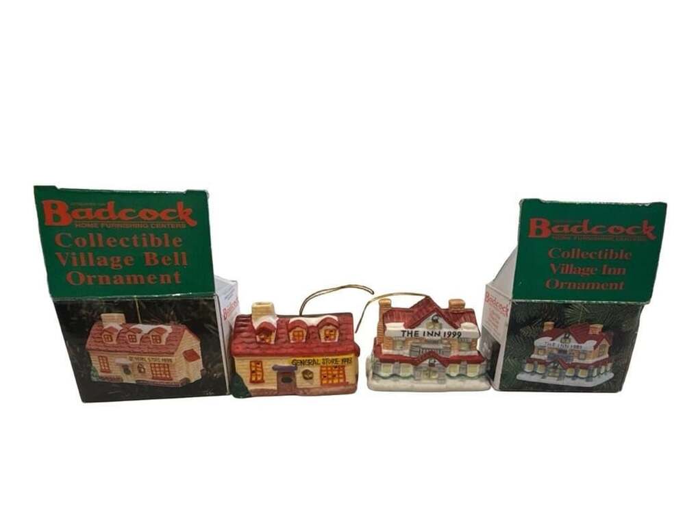 Vintage Badcock Home Furnishing Centers 2 Collectible Ornaments Lot